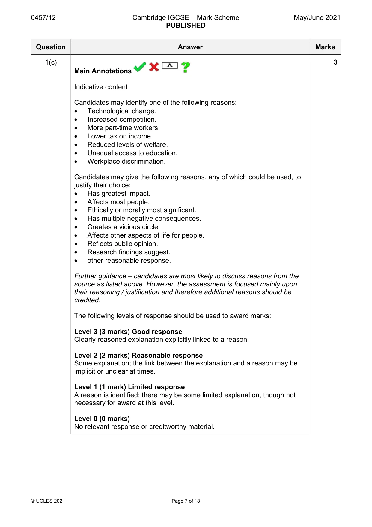 Mark scheme, page 7 of 18