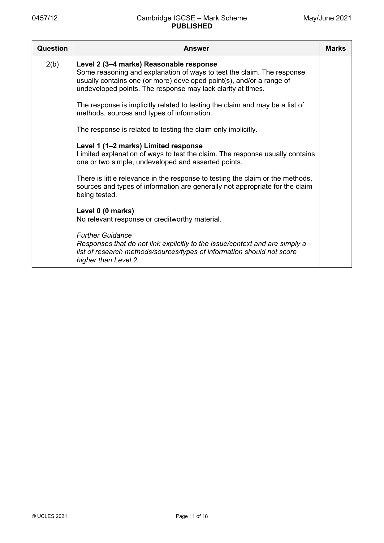 Mark scheme, page 11 of 18