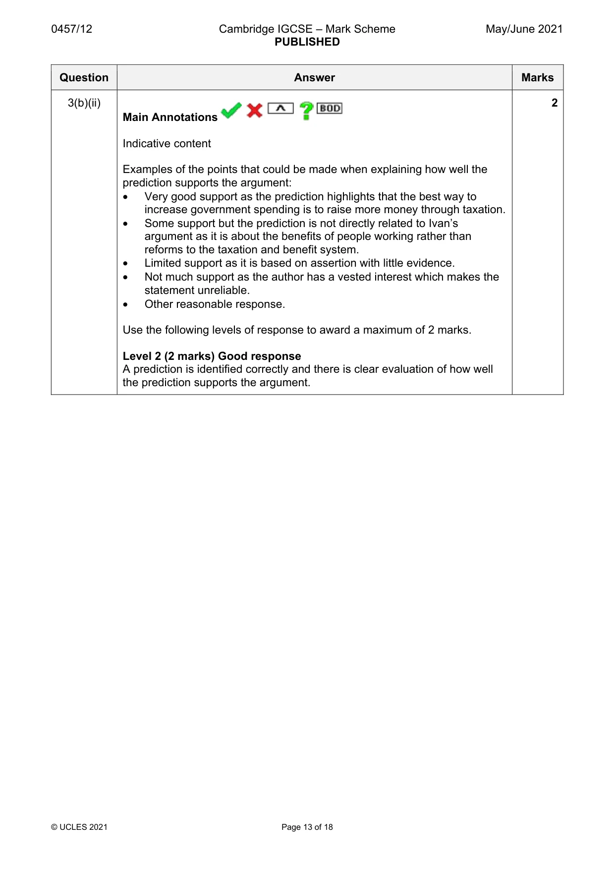 Mark scheme, page 13 of 18