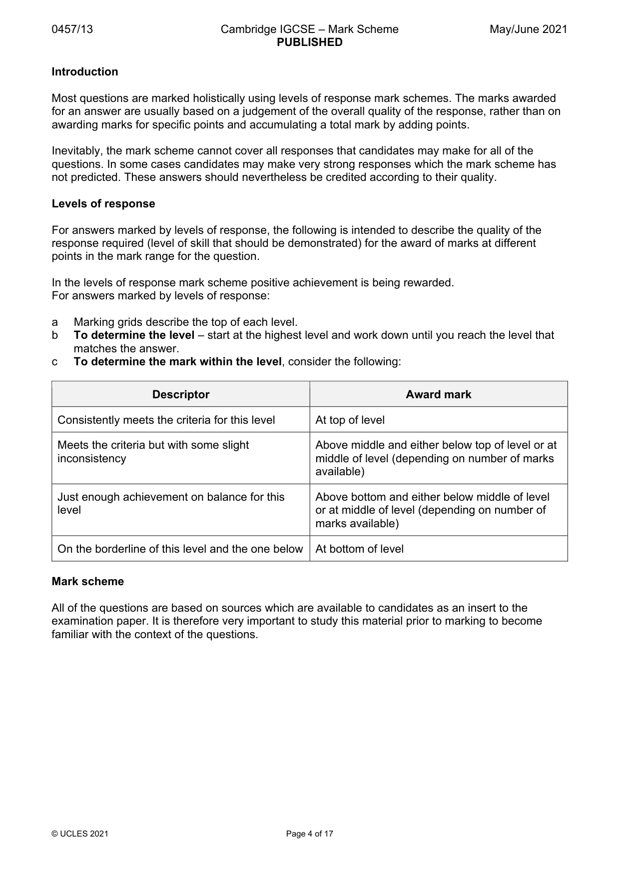 Mark scheme, page 4 of 17