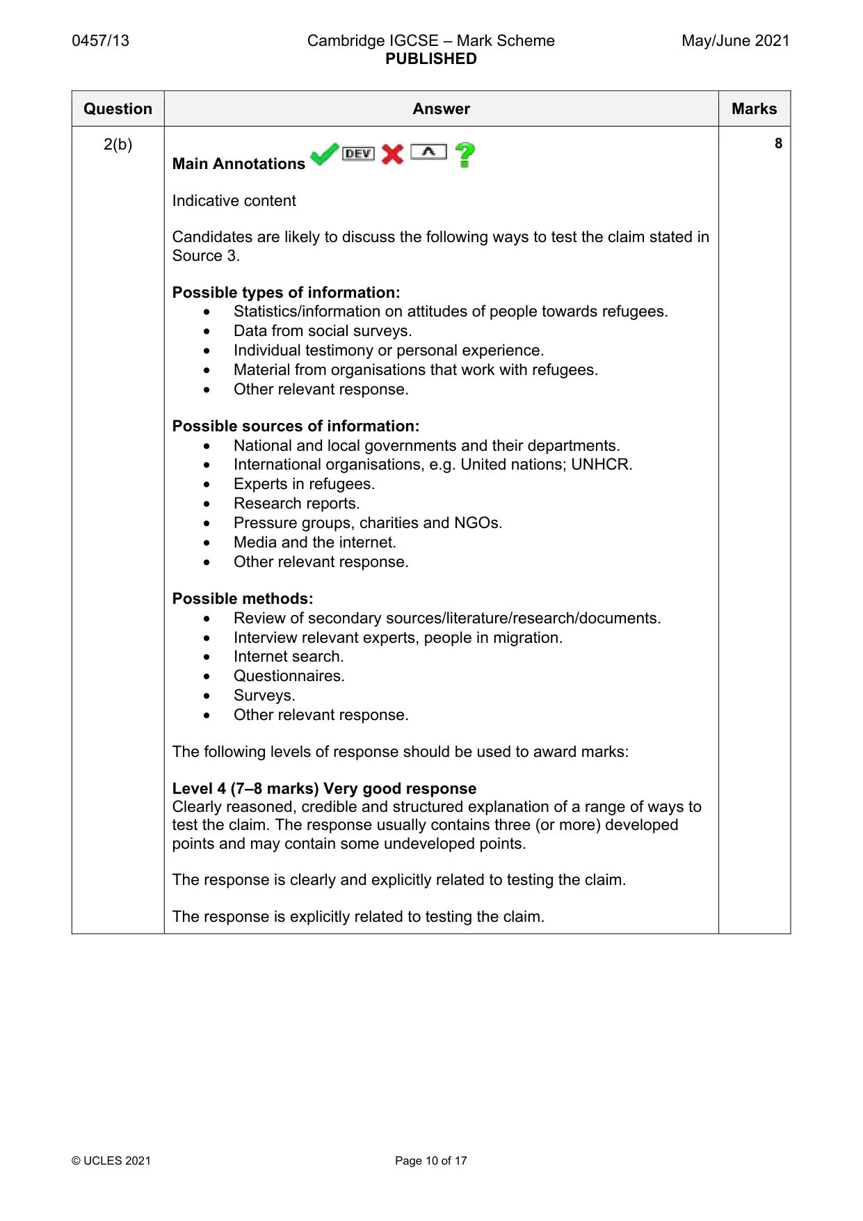 Mark scheme, page 10 of 17