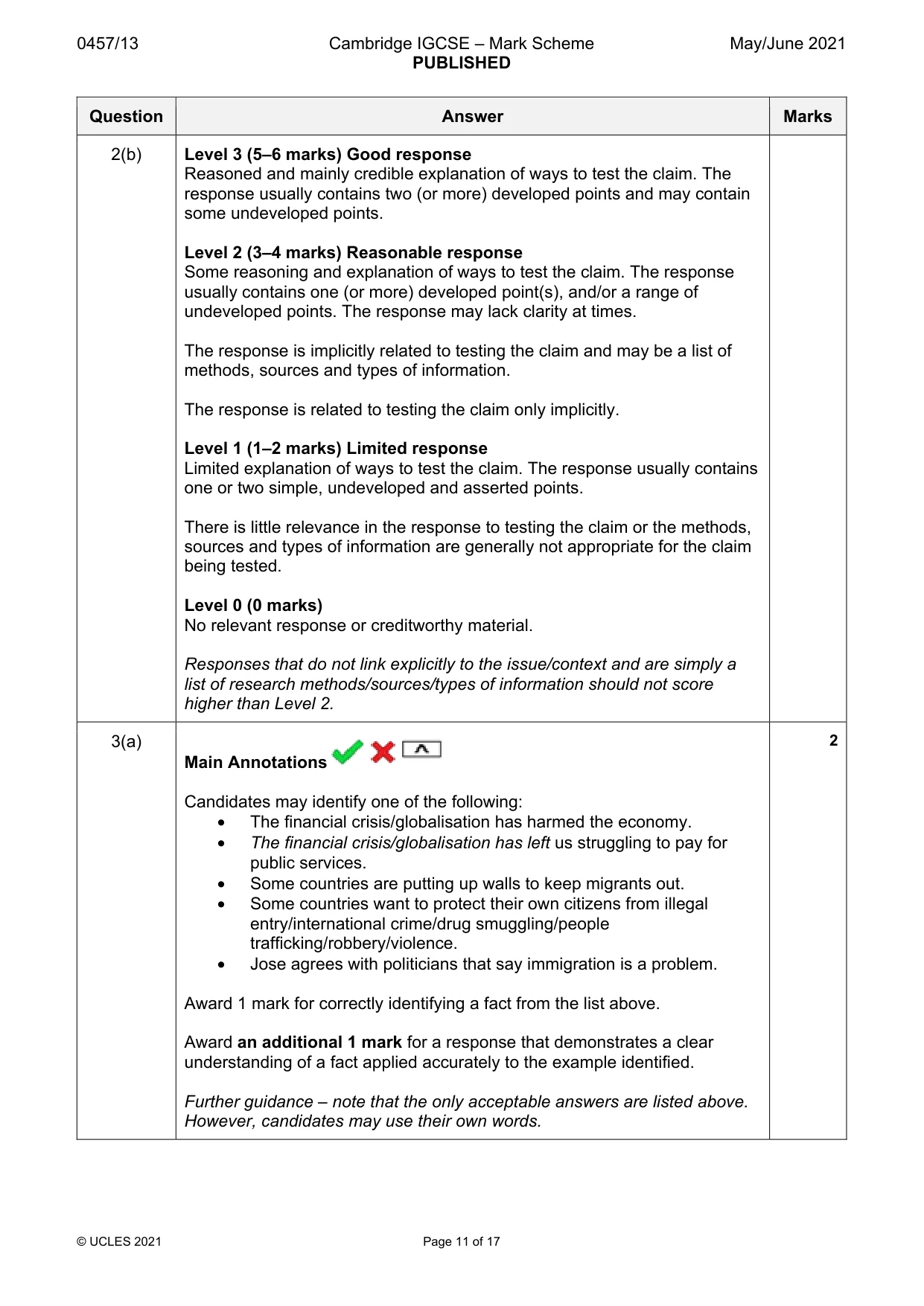 Mark scheme, page 11 of 17