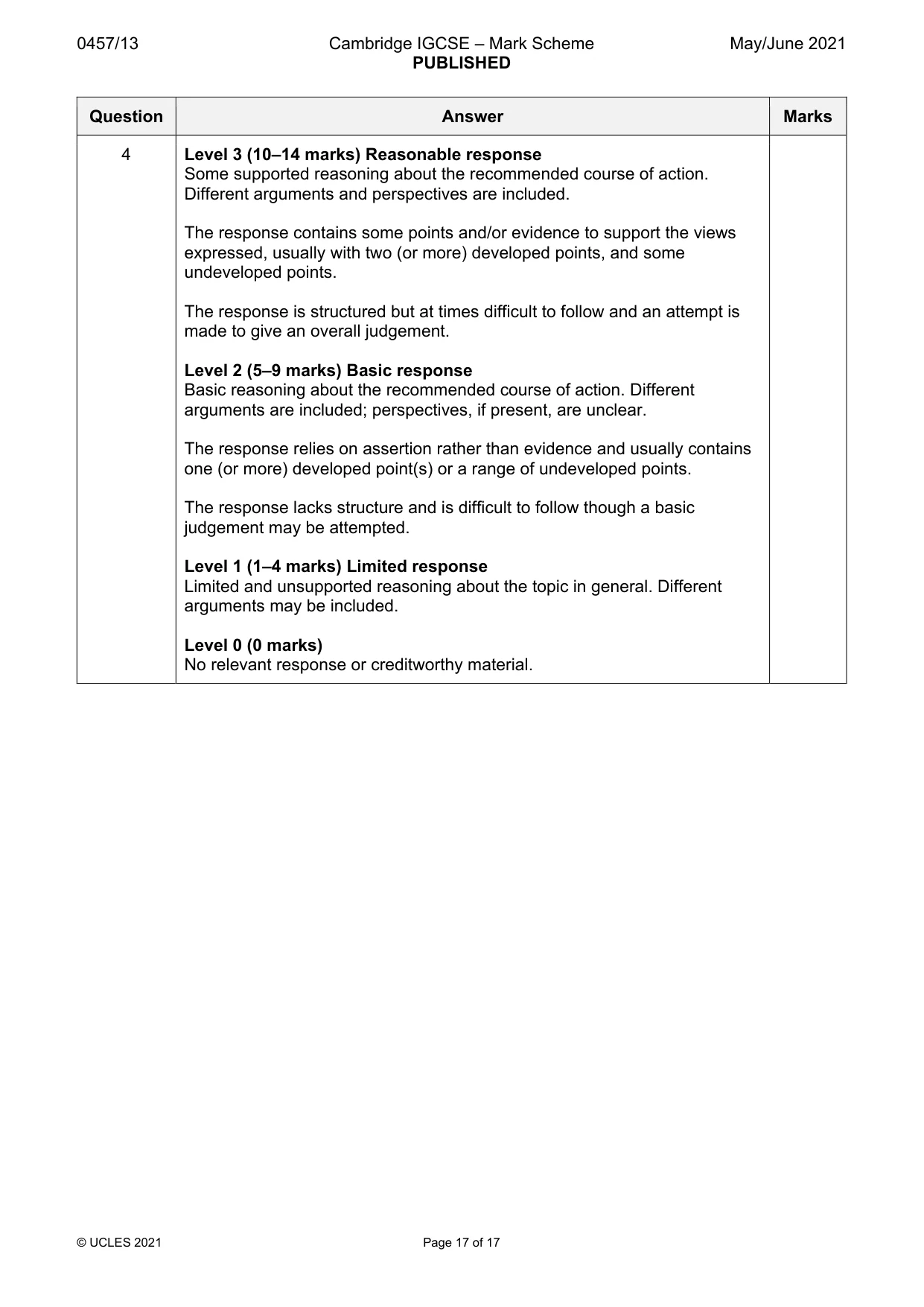 Mark scheme, page 17 of 17