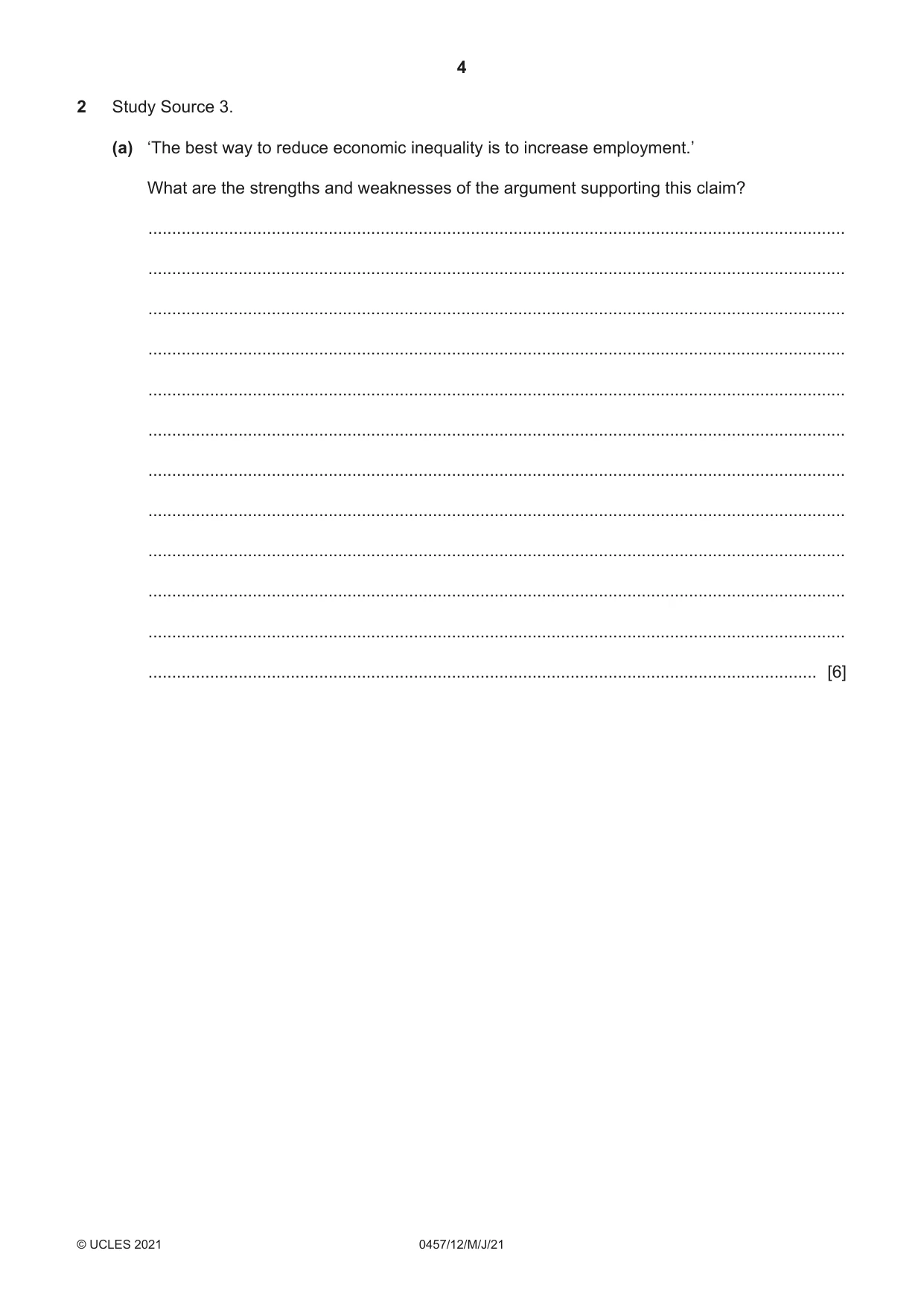 Cambridge IGCSE Global Perspectives 0457 2021 May/June Paper 1 · Variant 2 question paper, page 4 of 12