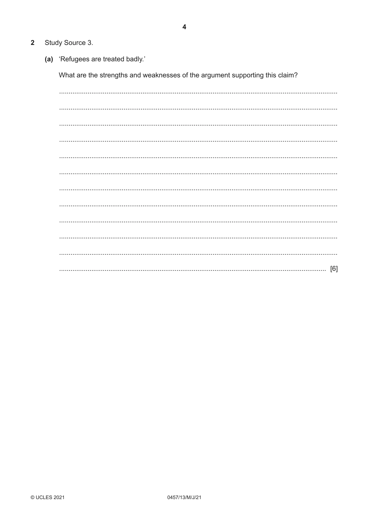Cambridge IGCSE Global Perspectives 0457 2021 May/June Paper 1 · Variant 3 question paper, page 4 of 12