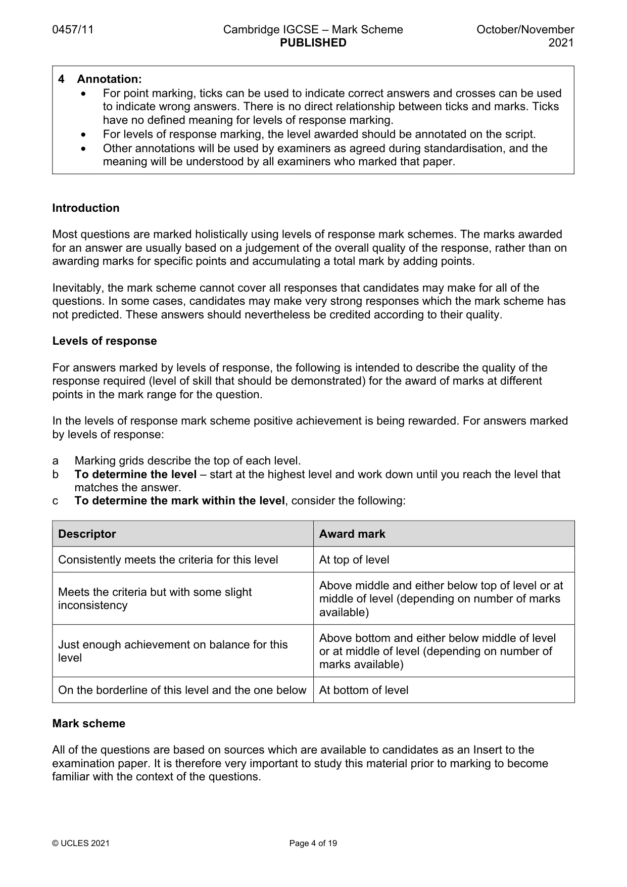 Mark scheme, page 4 of 19
