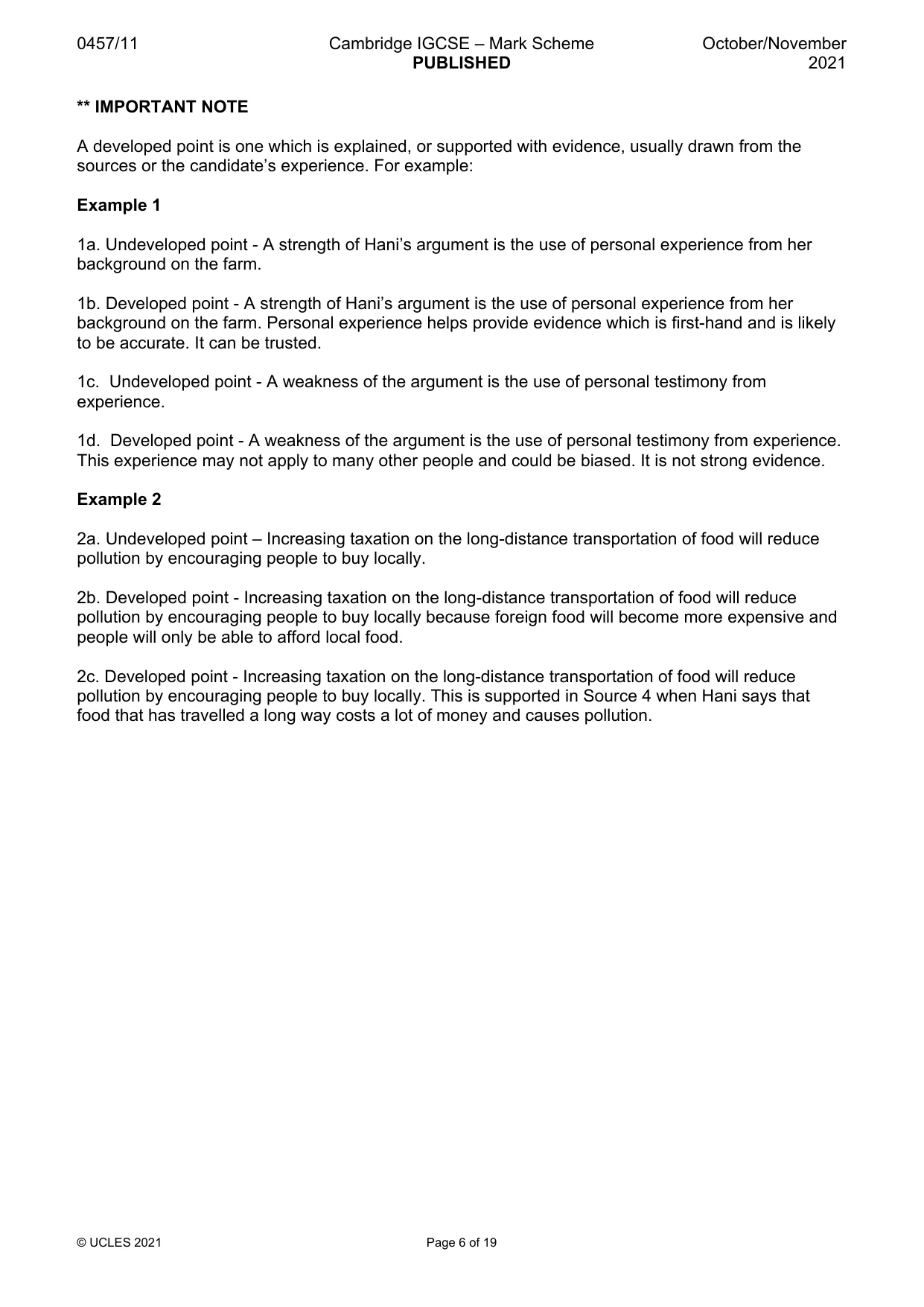 Mark scheme, page 6 of 19