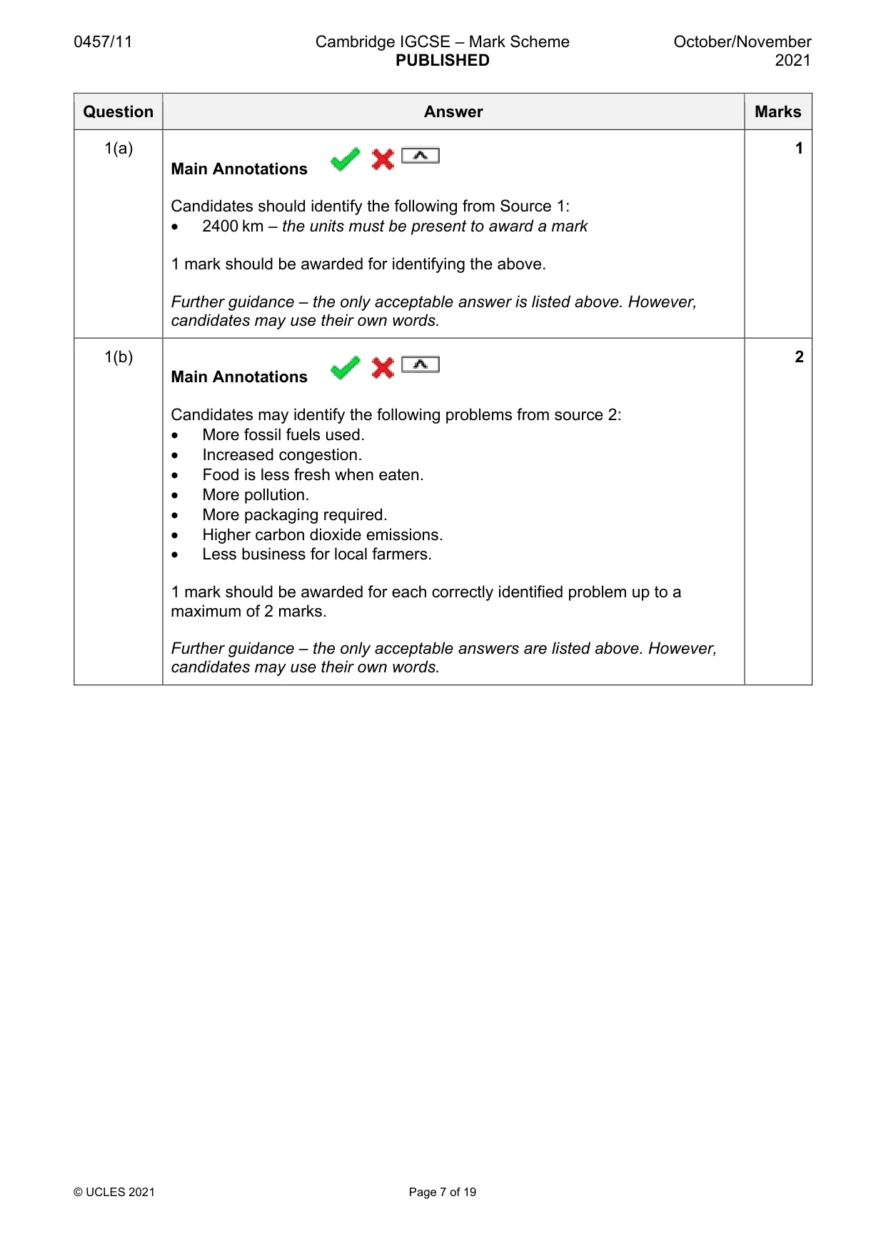 Mark scheme, page 7 of 19