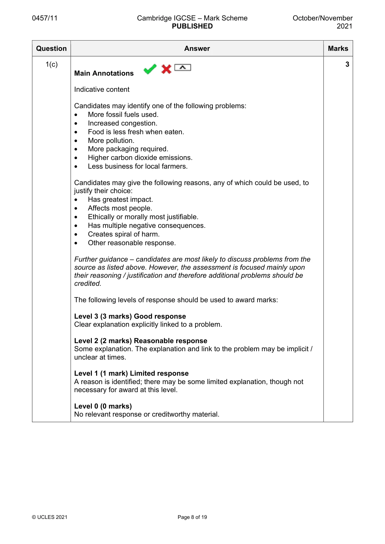 Mark scheme, page 8 of 19