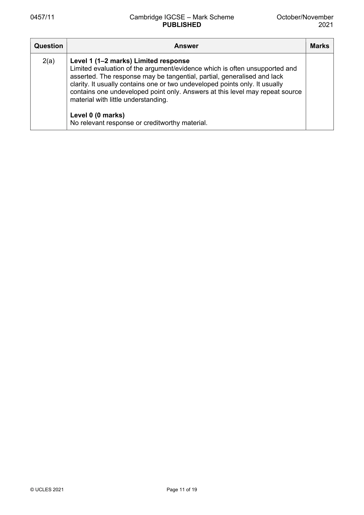Mark scheme, page 11 of 19