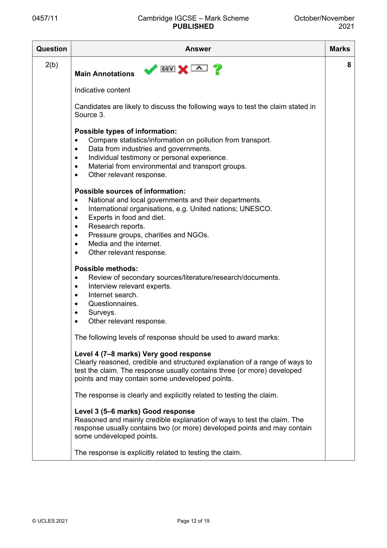 Mark scheme, page 12 of 19