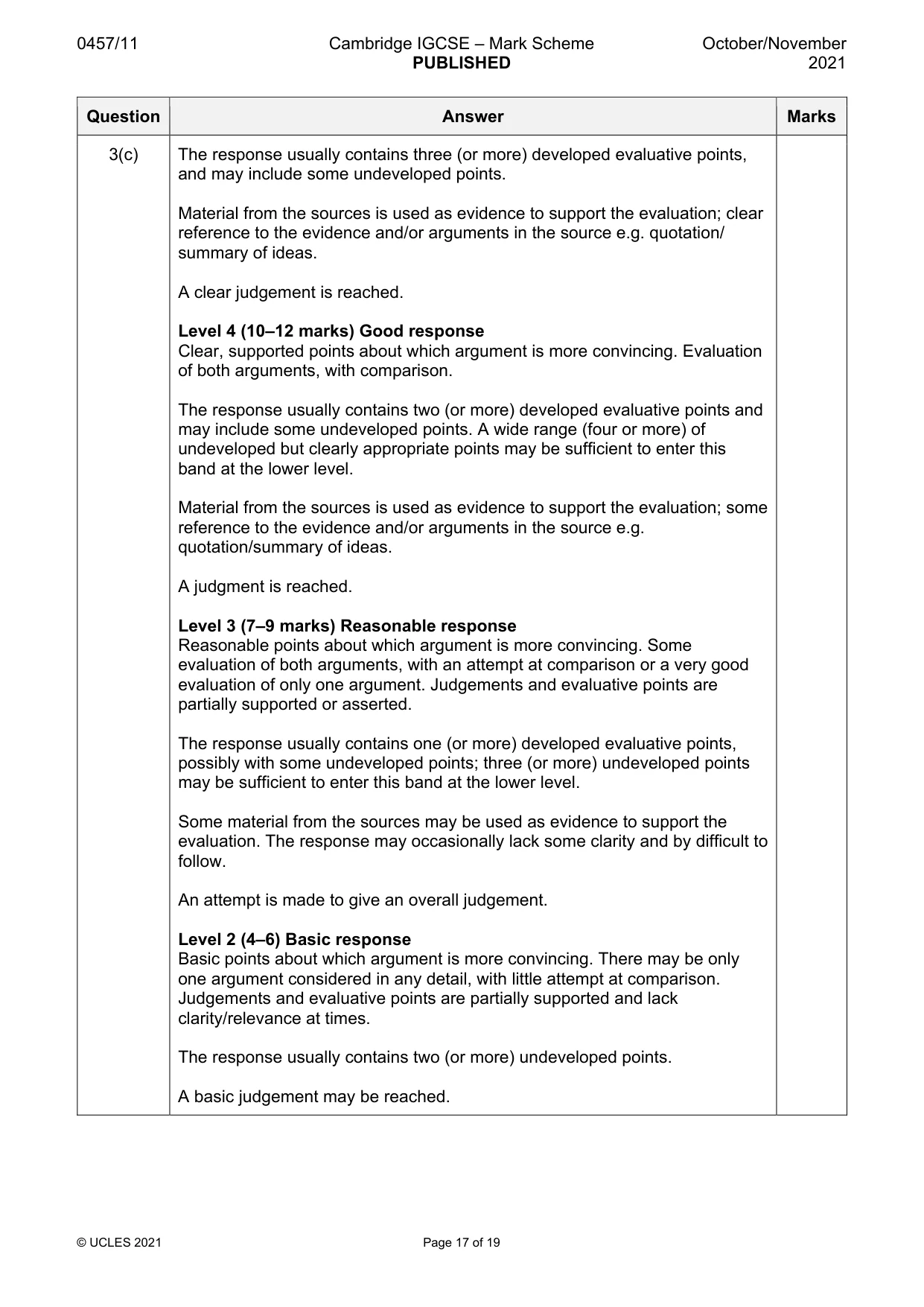 Mark scheme, page 17 of 19
