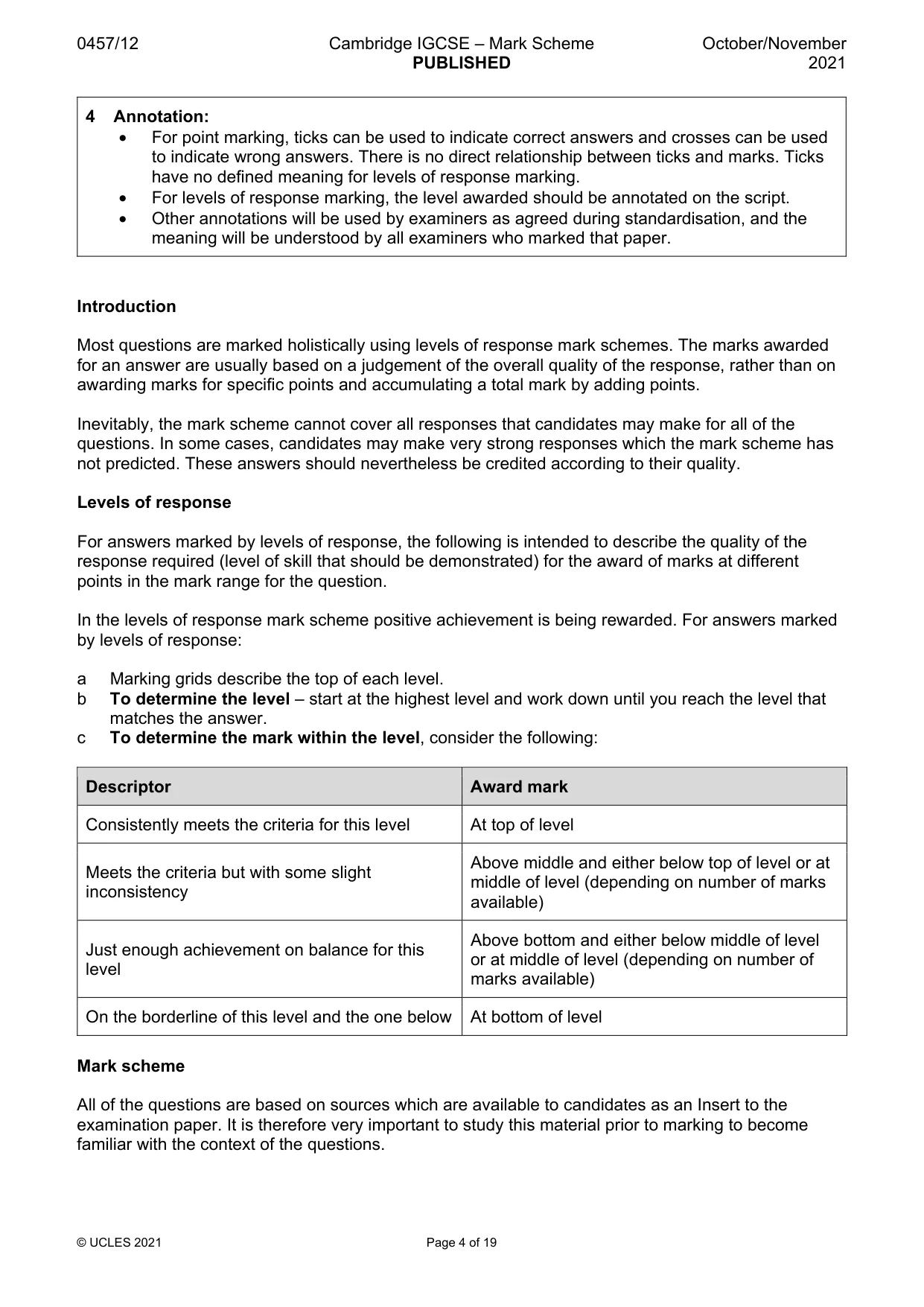 Mark scheme, page 4 of 19