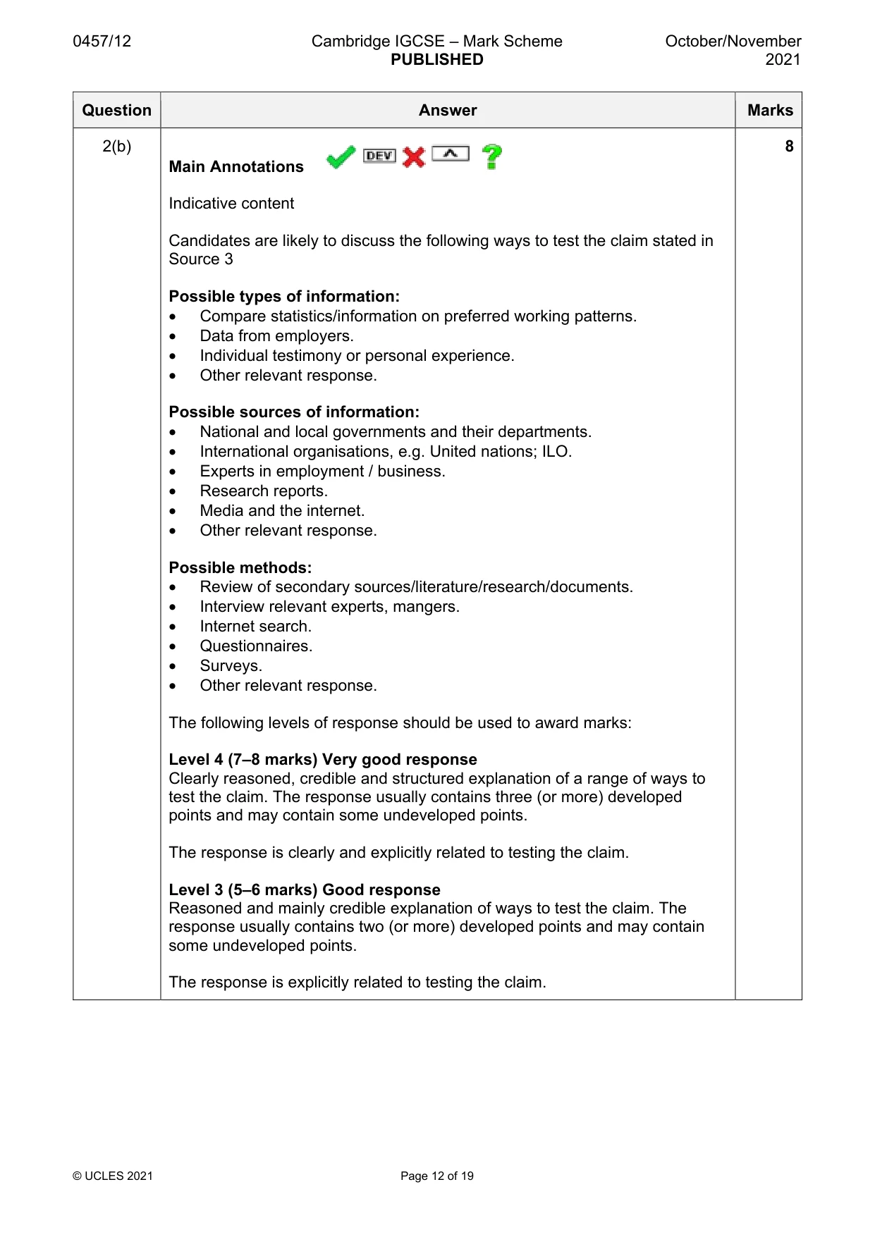 Mark scheme, page 12 of 19