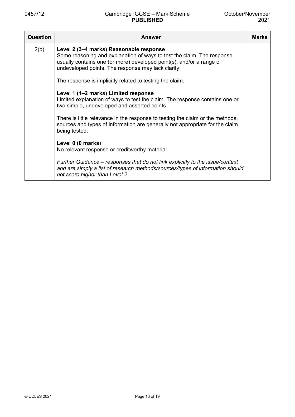 Mark scheme, page 13 of 19