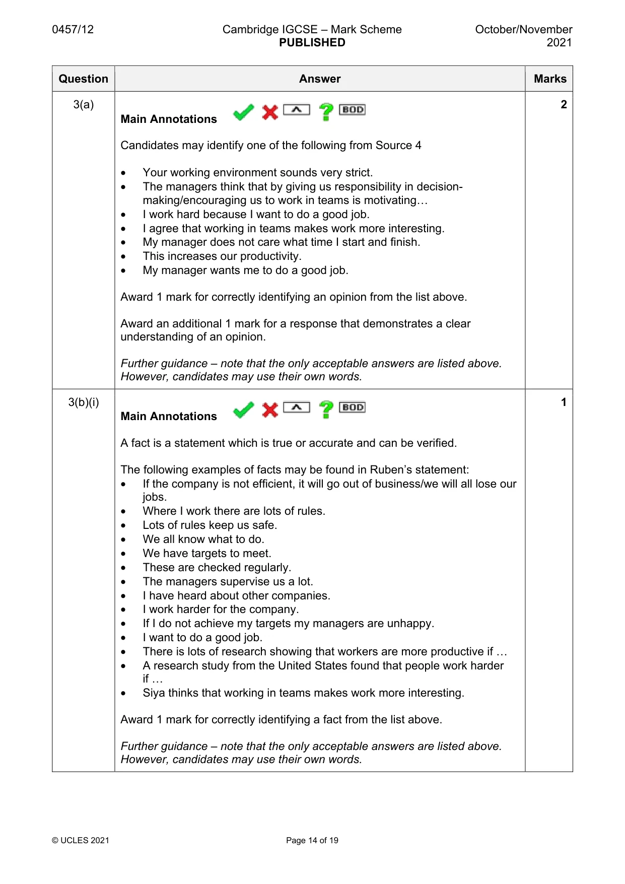 Mark scheme, page 14 of 19
