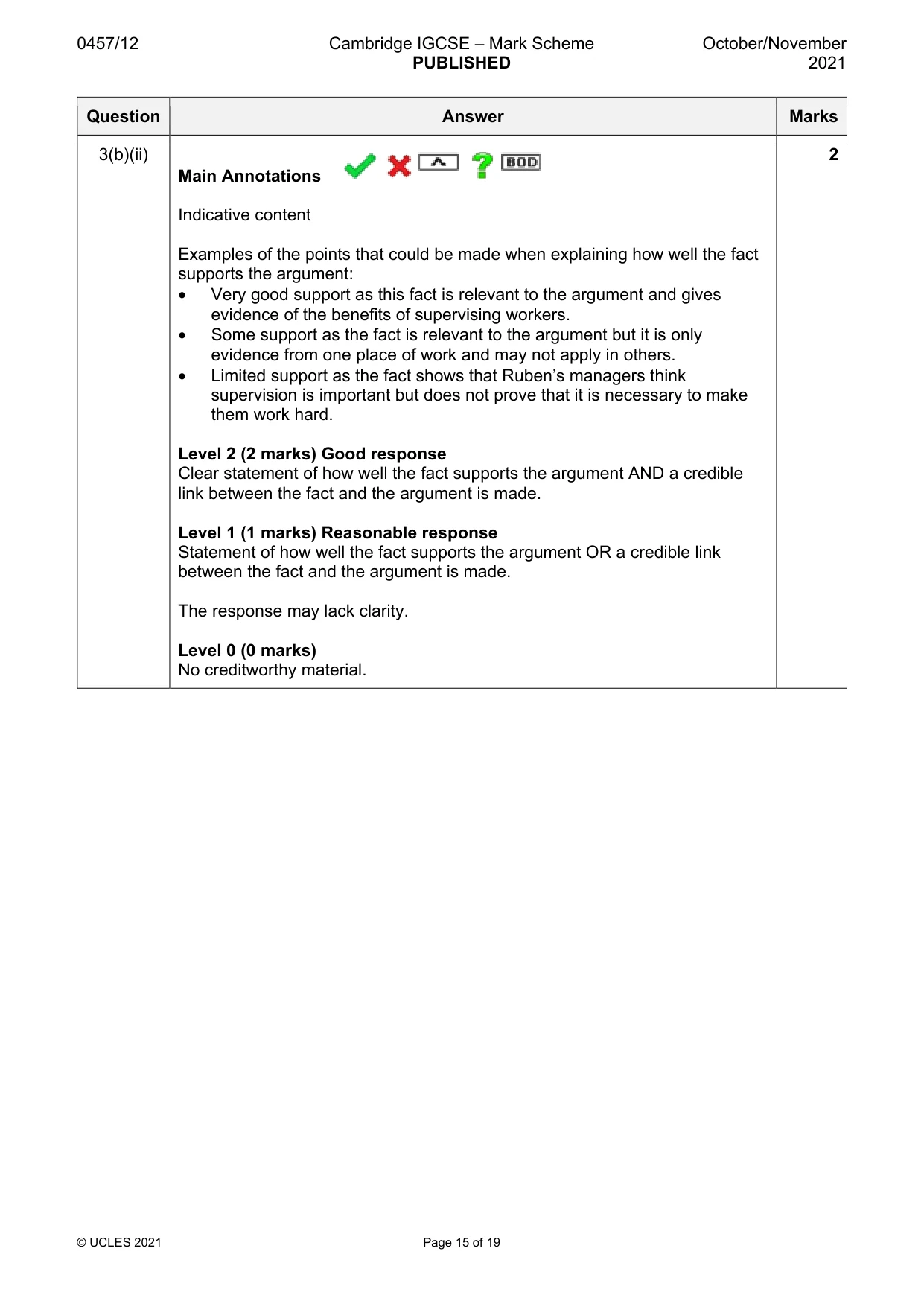 Mark scheme, page 15 of 19