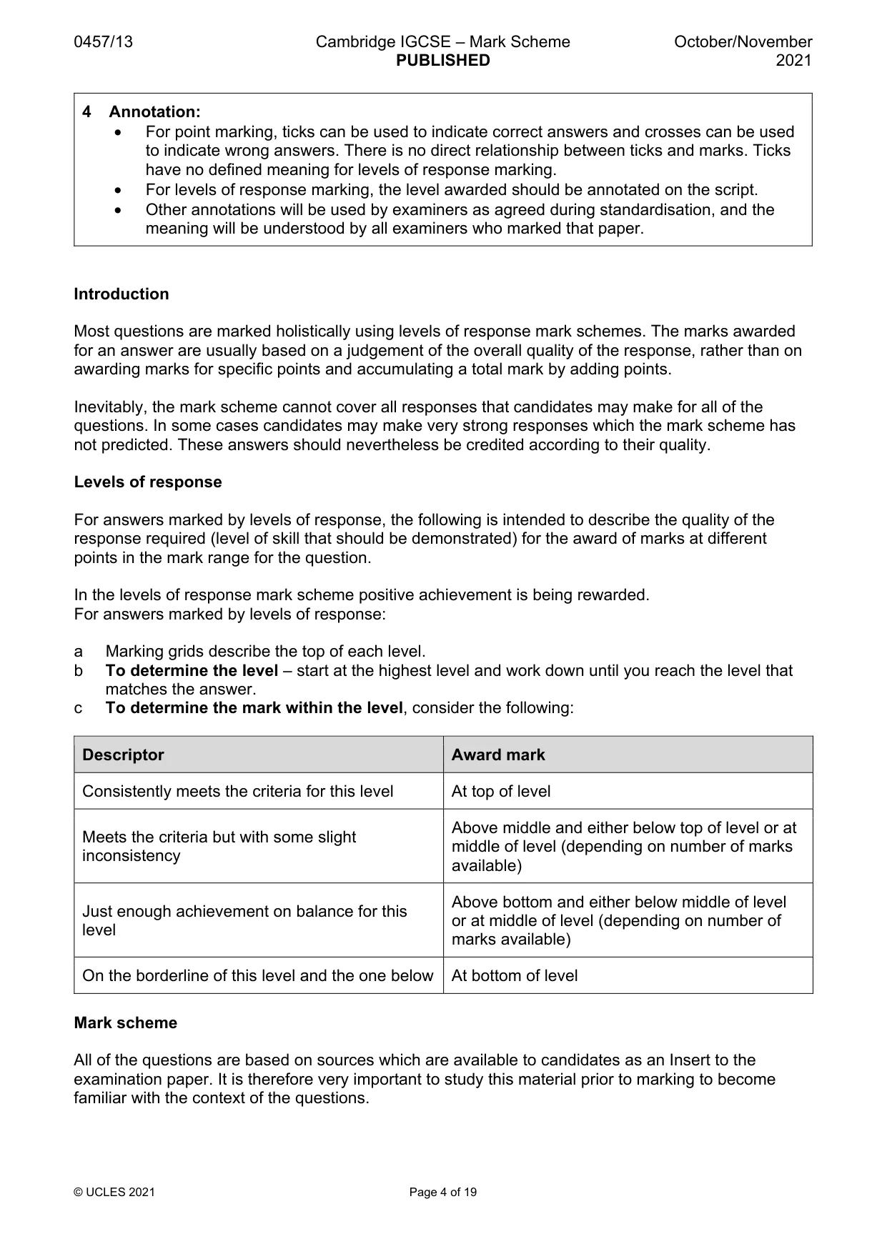 Mark scheme, page 4 of 19
