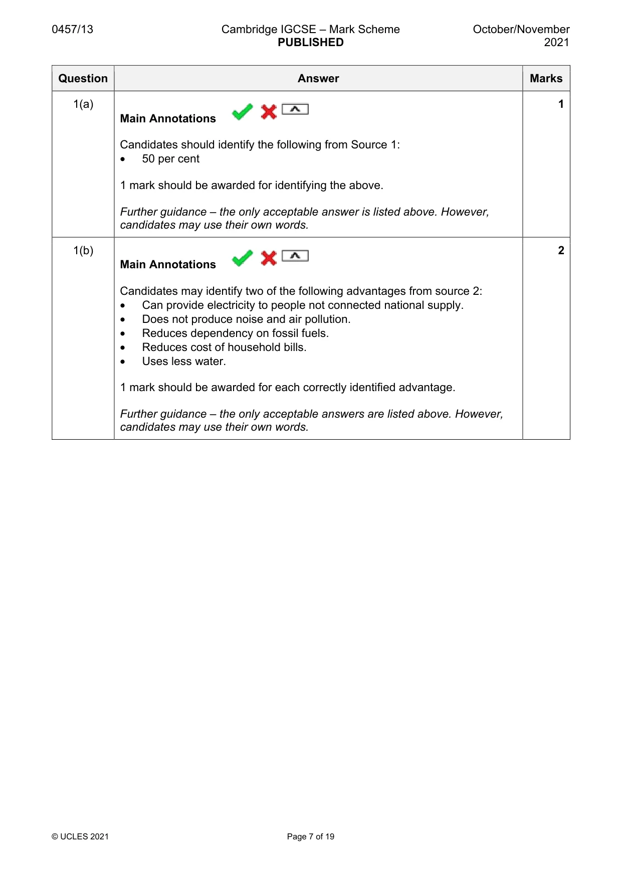 Mark scheme, page 7 of 19