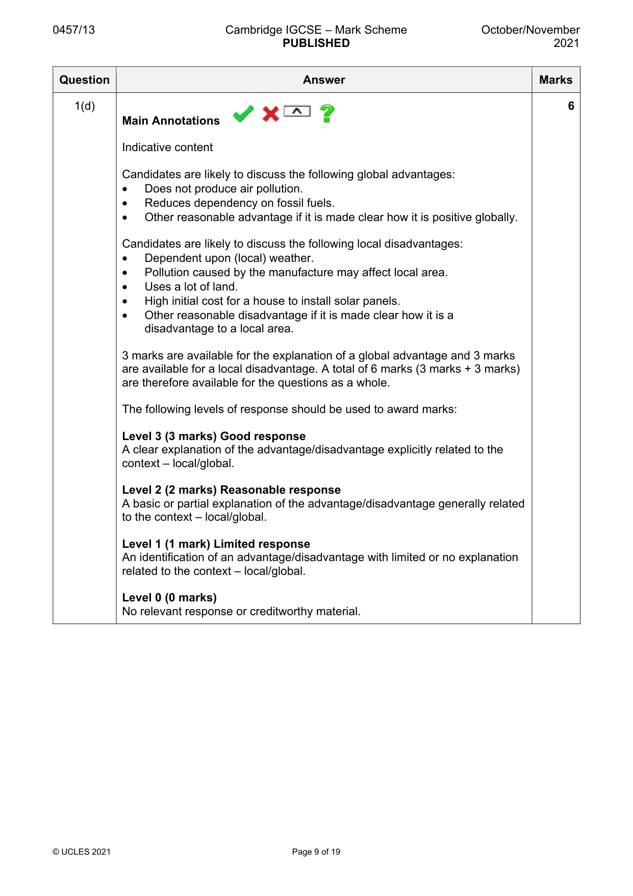 Mark scheme, page 9 of 19