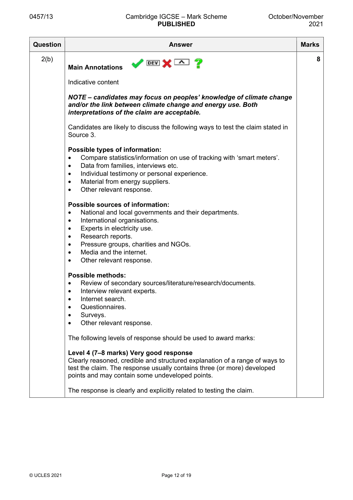 Mark scheme, page 12 of 19