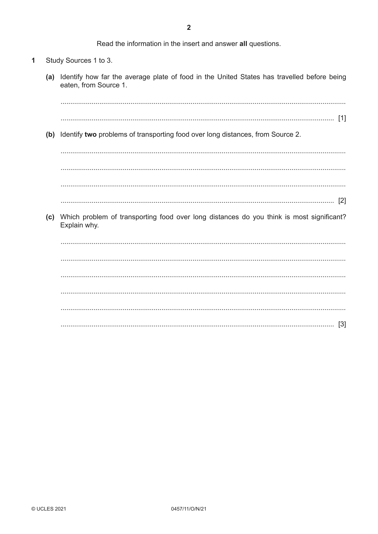 Cambridge IGCSE Global Perspectives 0457 2021 Oct/Nov Paper 1 · Variant 1 question paper, page 2 of 12