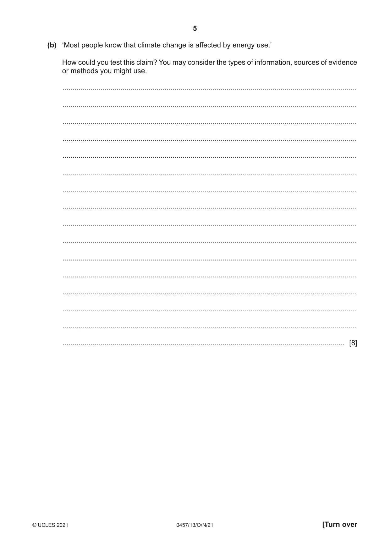 Cambridge IGCSE Global Perspectives 0457 2021 Oct/Nov Paper 1 · Variant 3 question paper, page 5 of 12