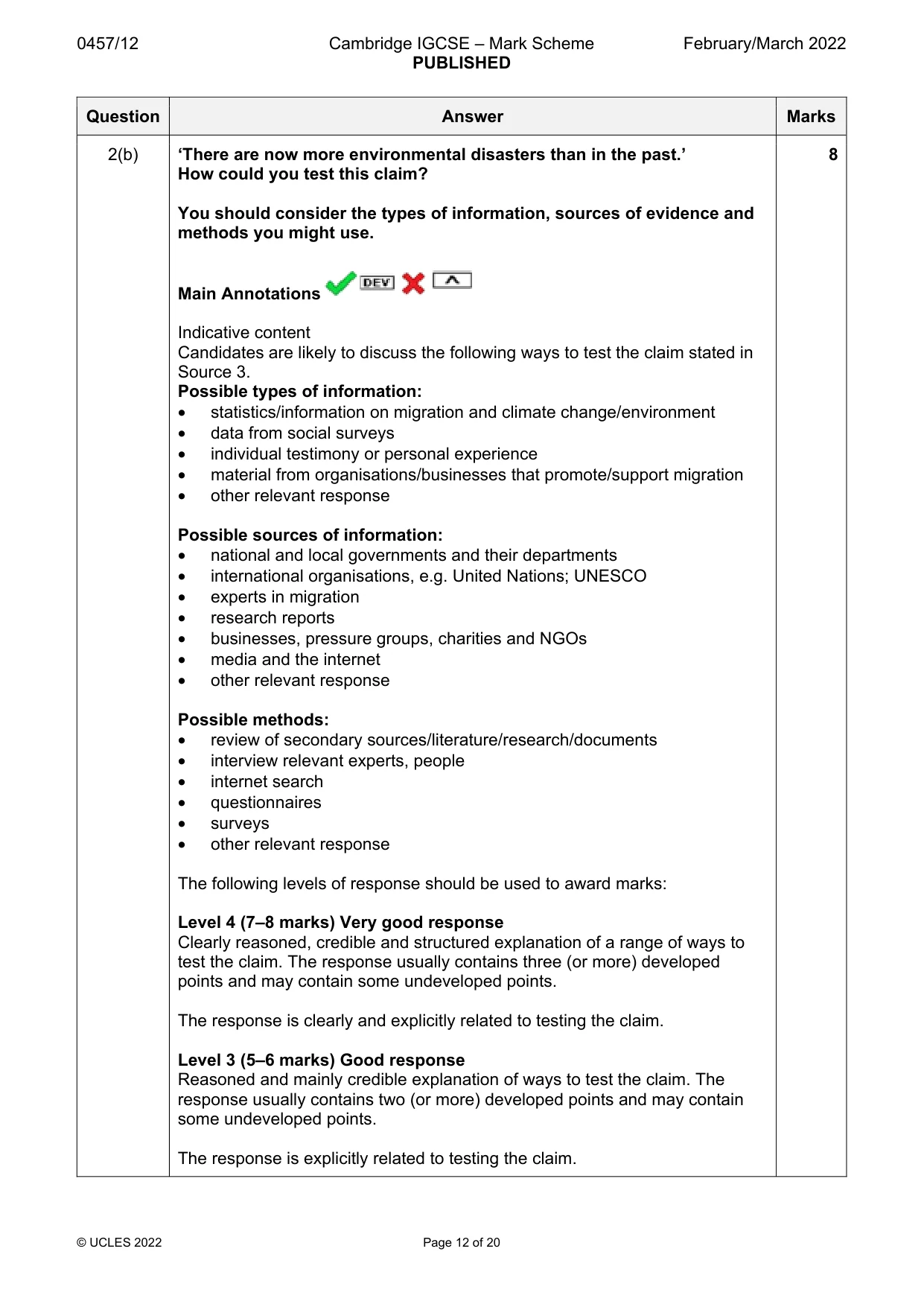 Mark scheme, page 12 of 20