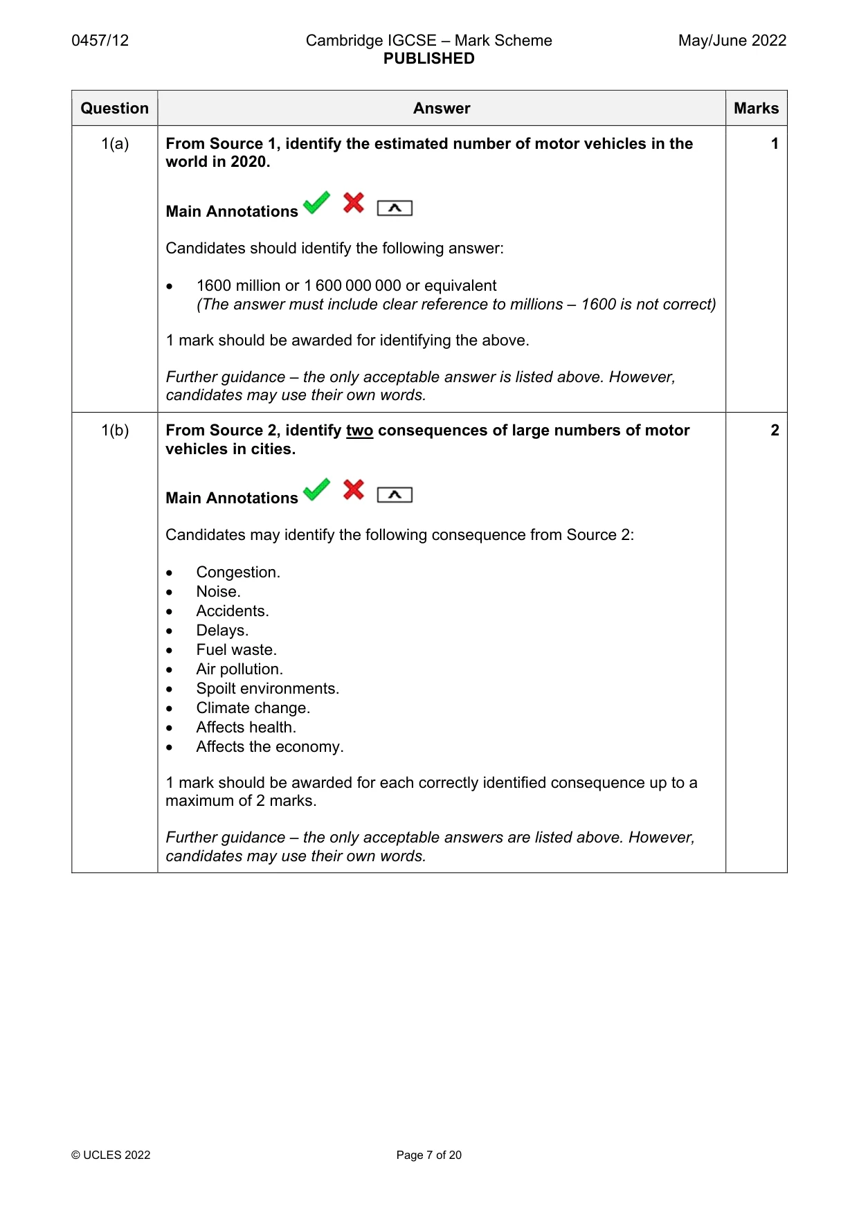 Mark scheme, page 7 of 20