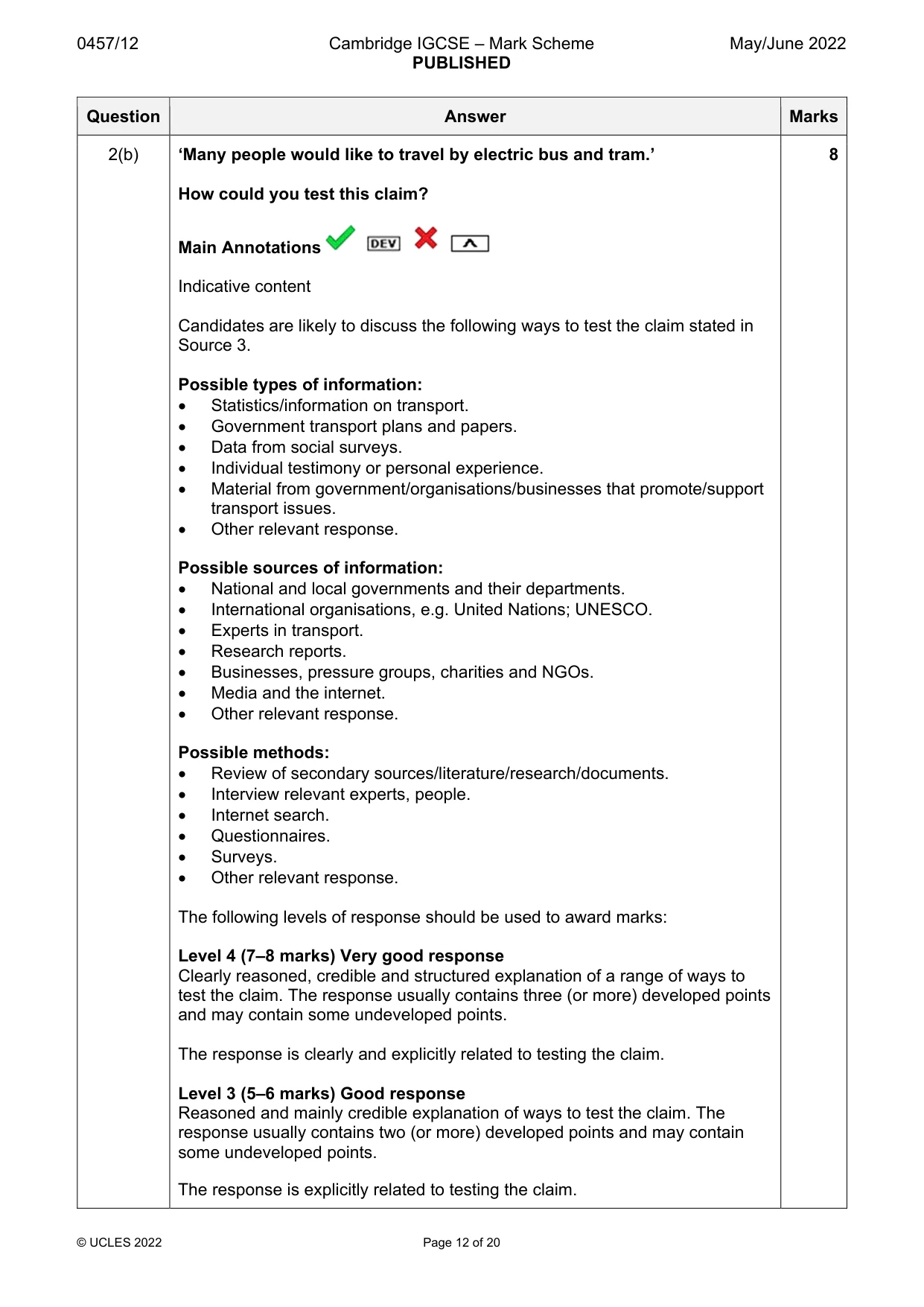 Mark scheme, page 12 of 20