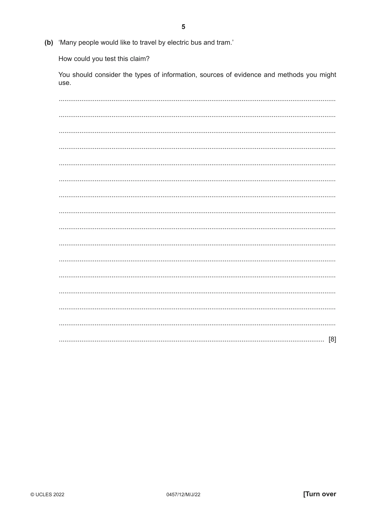Cambridge IGCSE Global Perspectives 0457 2022 May/June Paper 1 · Variant 2 question paper, page 5 of 12