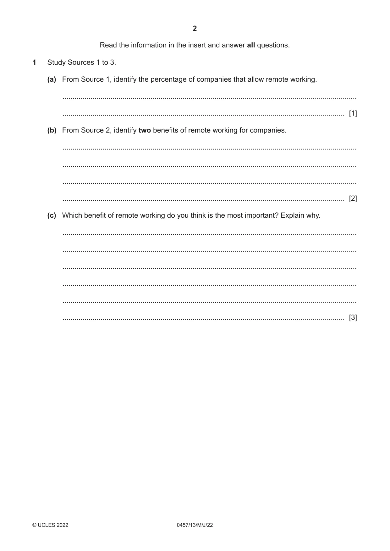Cambridge IGCSE Global Perspectives 0457 2022 May/June Paper 1 · Variant 3 question paper, page 2 of 12