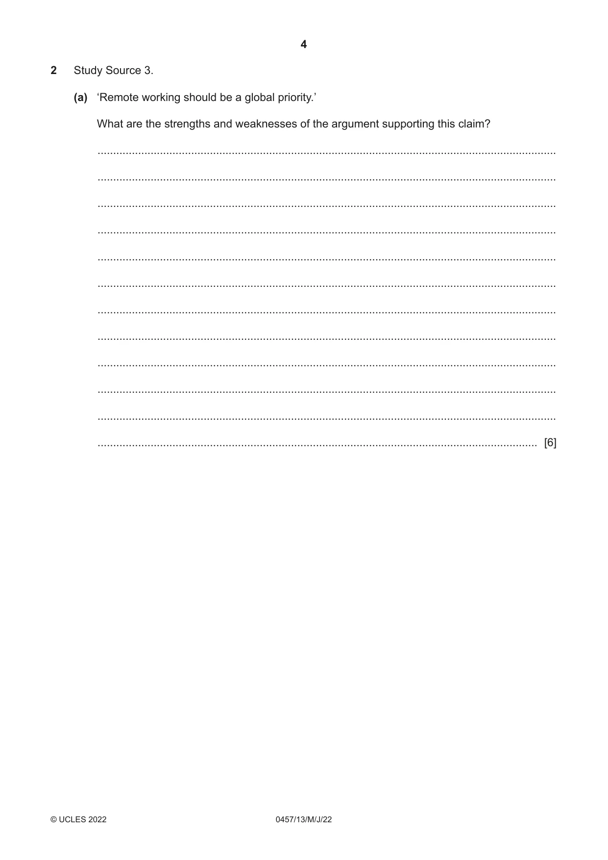 Cambridge IGCSE Global Perspectives 0457 2022 May/June Paper 1 · Variant 3 question paper, page 4 of 12