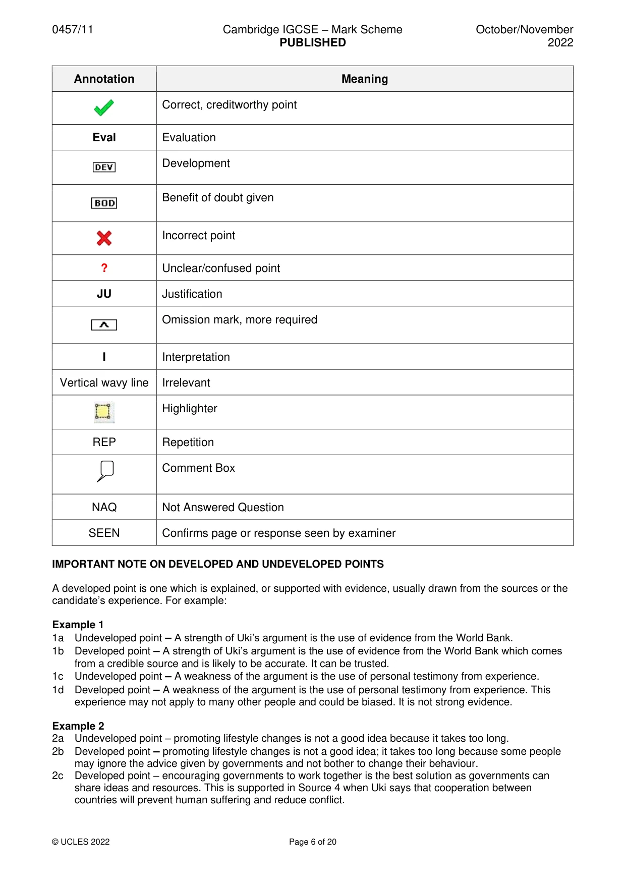 Mark scheme, page 6 of 20