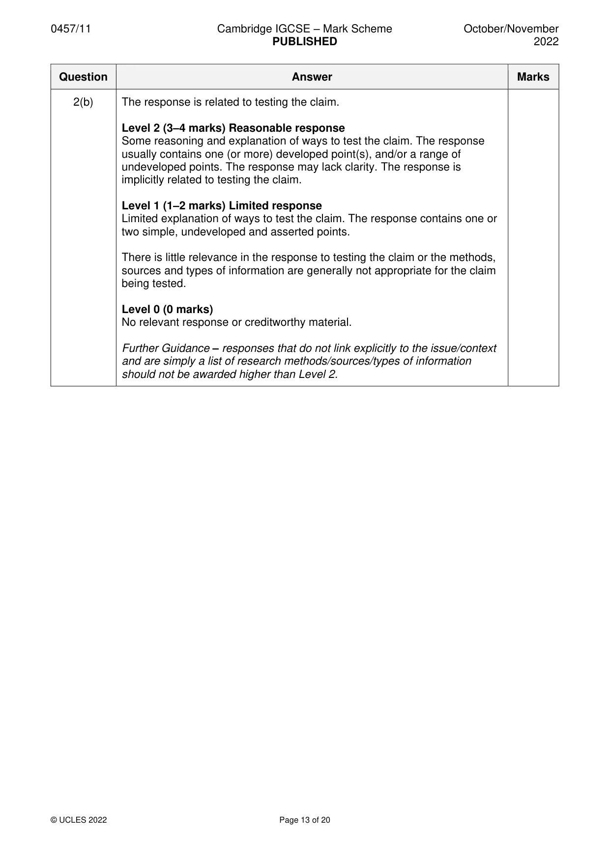 Mark scheme, page 13 of 20