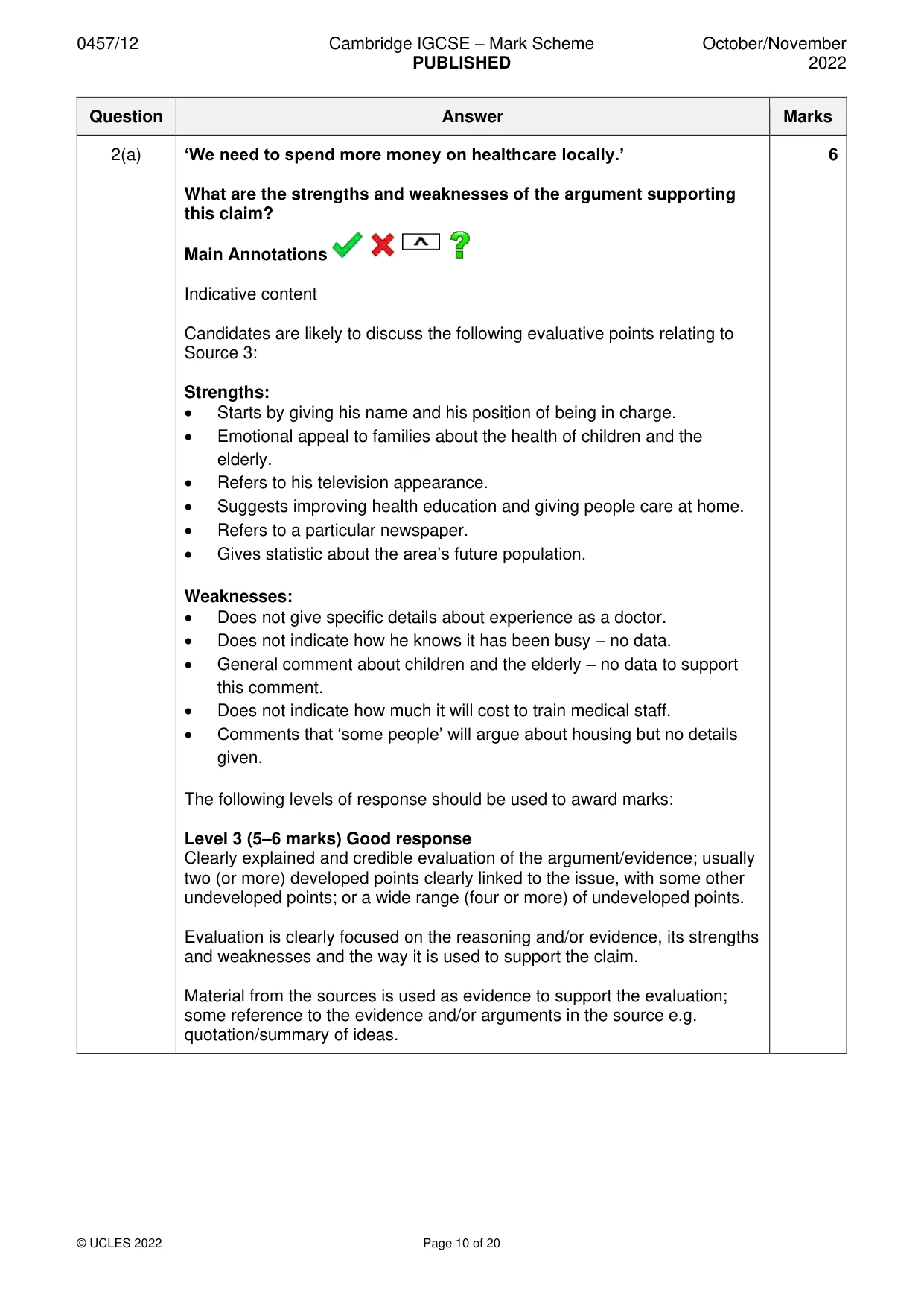 Mark scheme, page 10 of 20