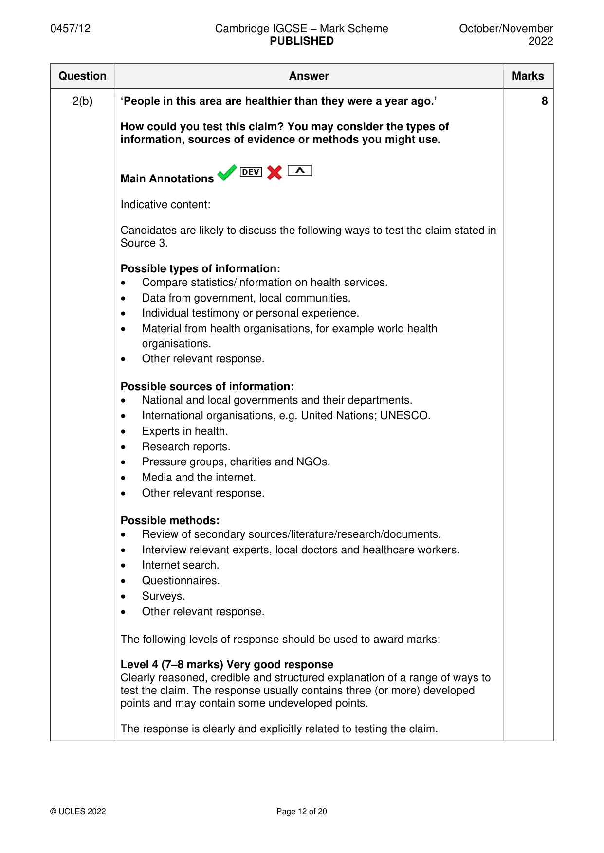 Mark scheme, page 12 of 20