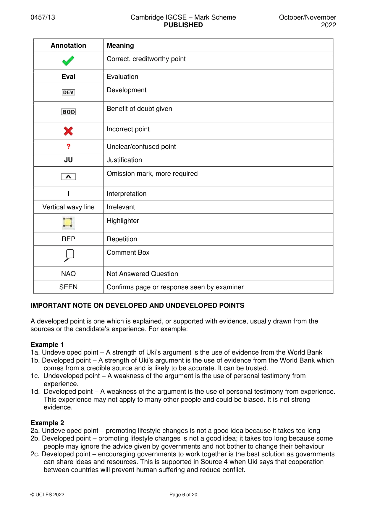 Mark scheme, page 6 of 20