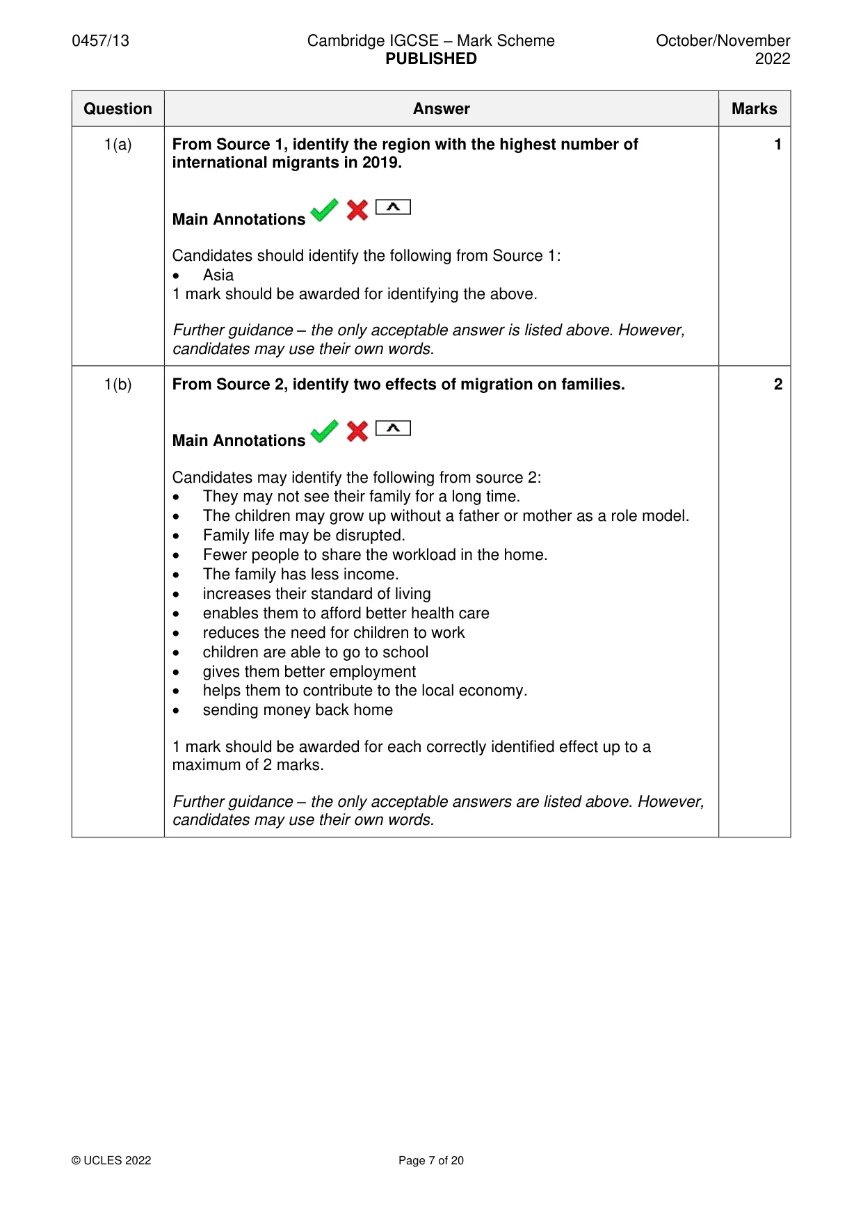 Mark scheme, page 7 of 20