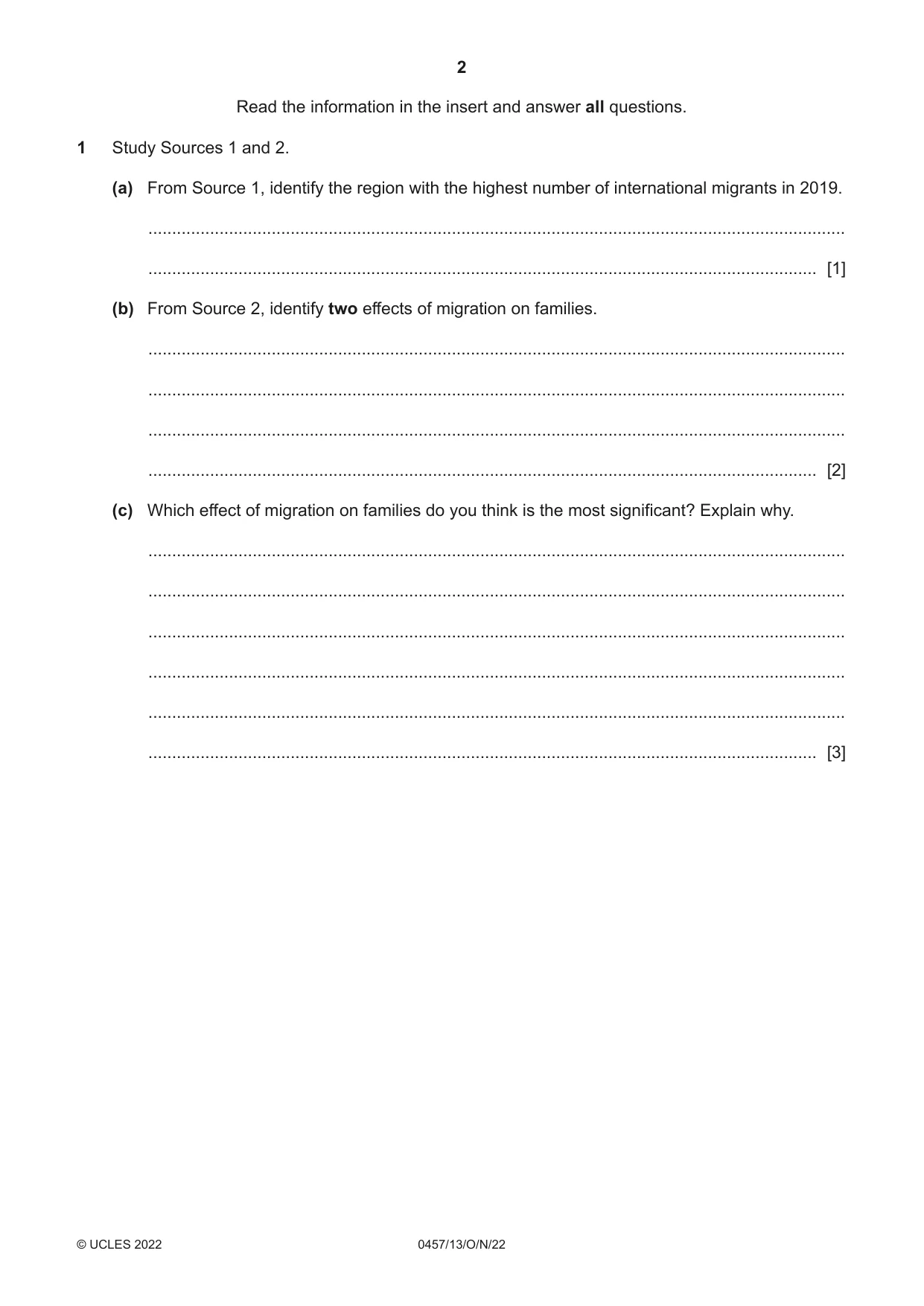Cambridge IGCSE Global Perspectives 0457 2022 Oct/Nov Paper 1 · Variant 3 question paper, page 2 of 12