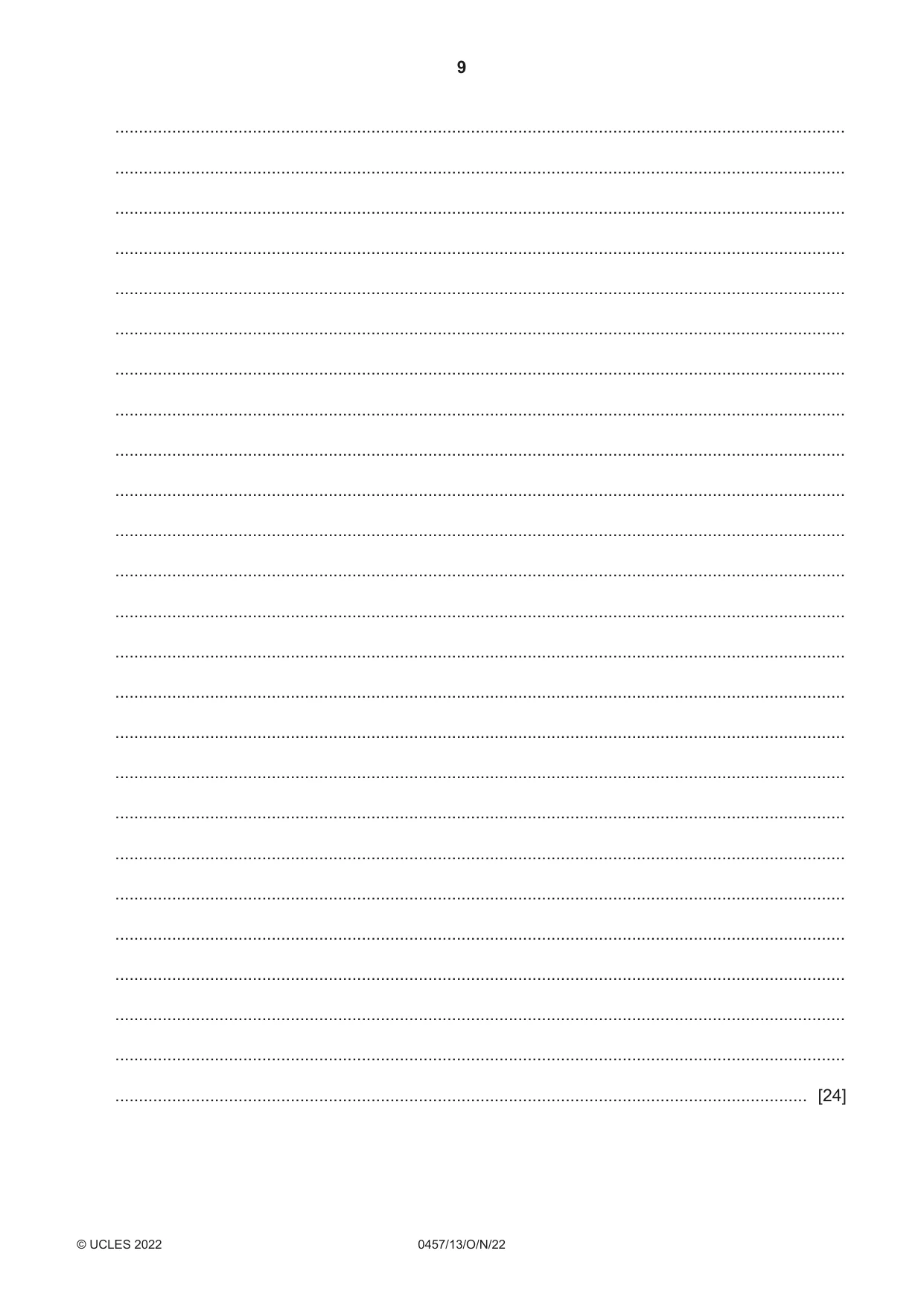 Cambridge IGCSE Global Perspectives 0457 2022 Oct/Nov Paper 1 · Variant 3 question paper, page 9 of 12