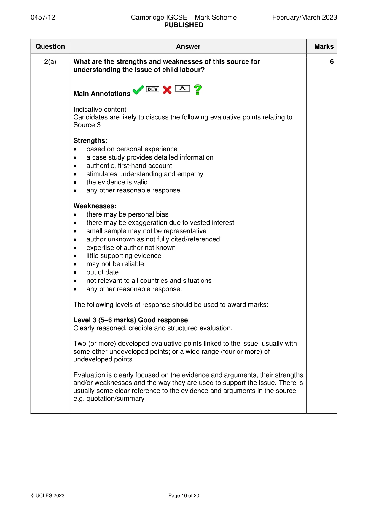 Mark scheme, page 10 of 20
