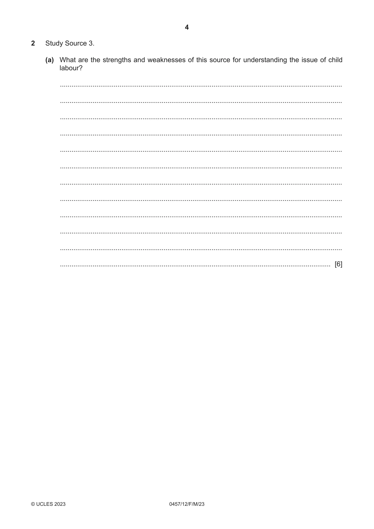 Cambridge IGCSE Global Perspectives 0457 2023 Feb/March Paper 1 · Variant 2 question paper, page 4 of 12