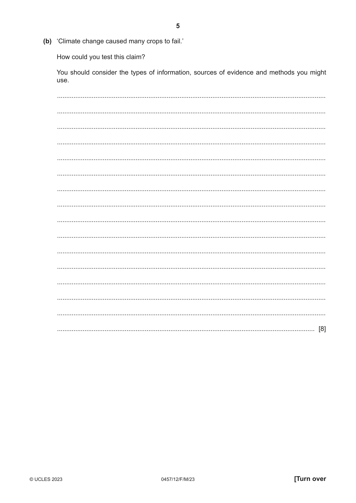 Cambridge IGCSE Global Perspectives 0457 2023 Feb/March Paper 1 · Variant 2 question paper, page 5 of 12