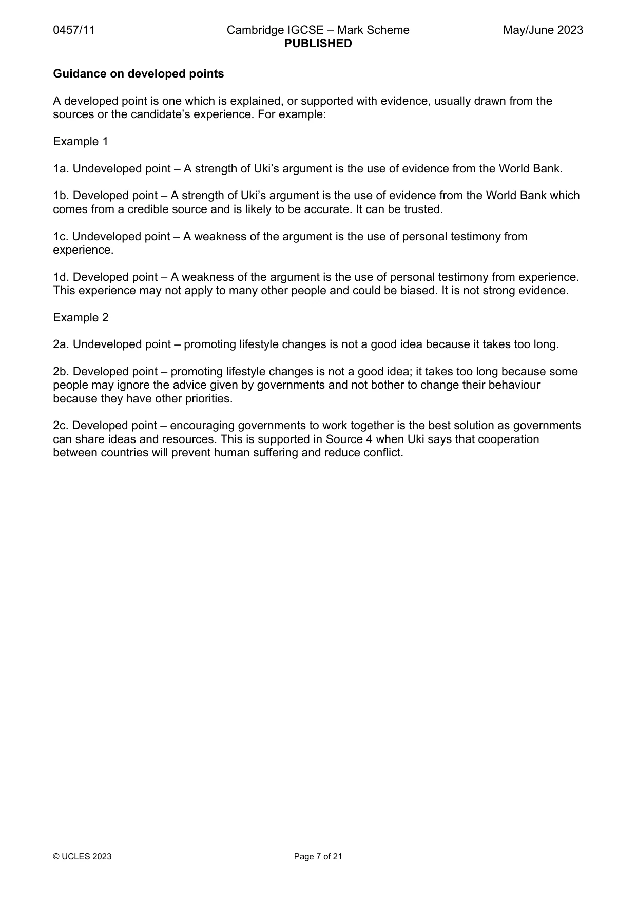 Mark scheme, page 7 of 21
