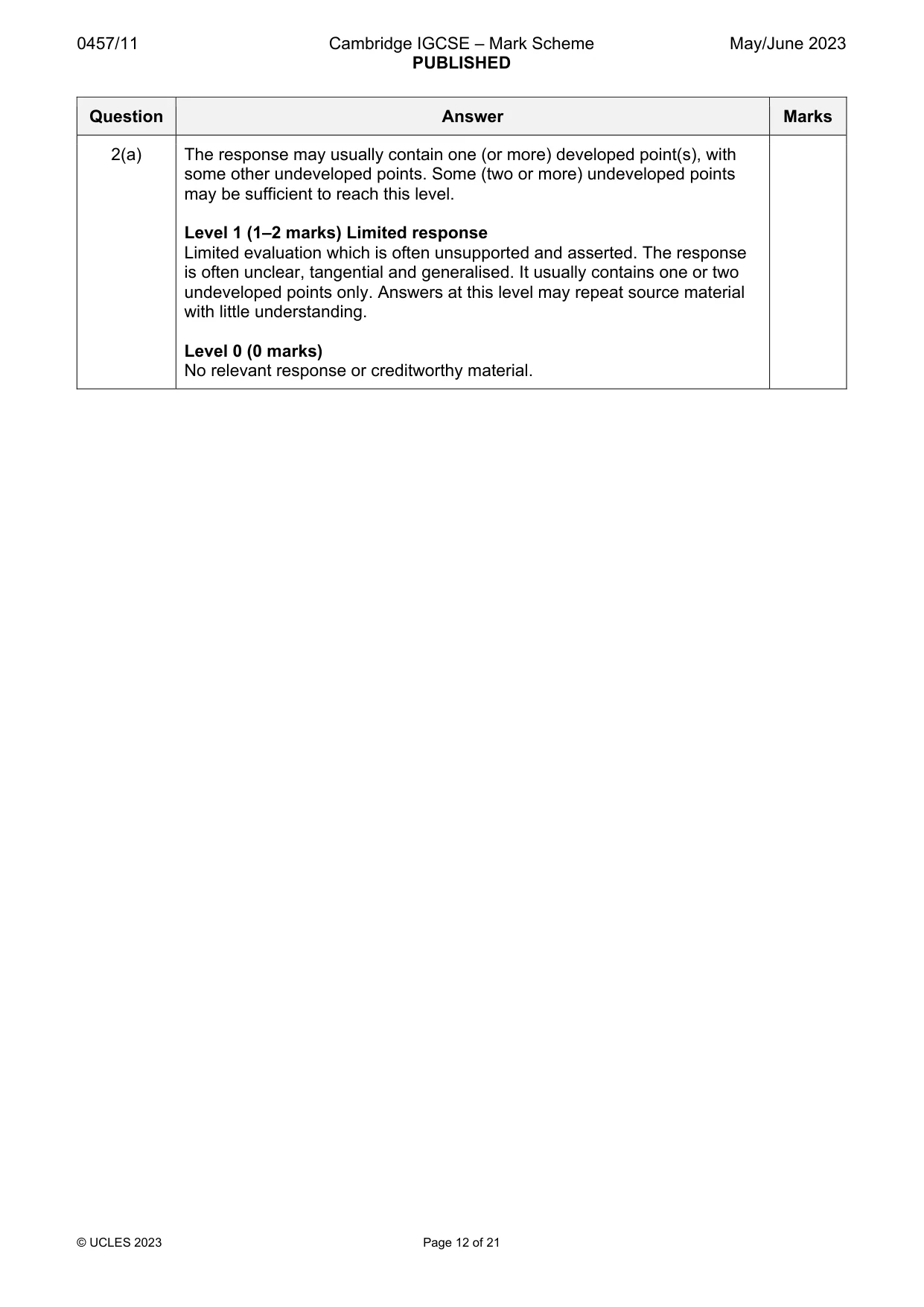 Mark scheme, page 12 of 21