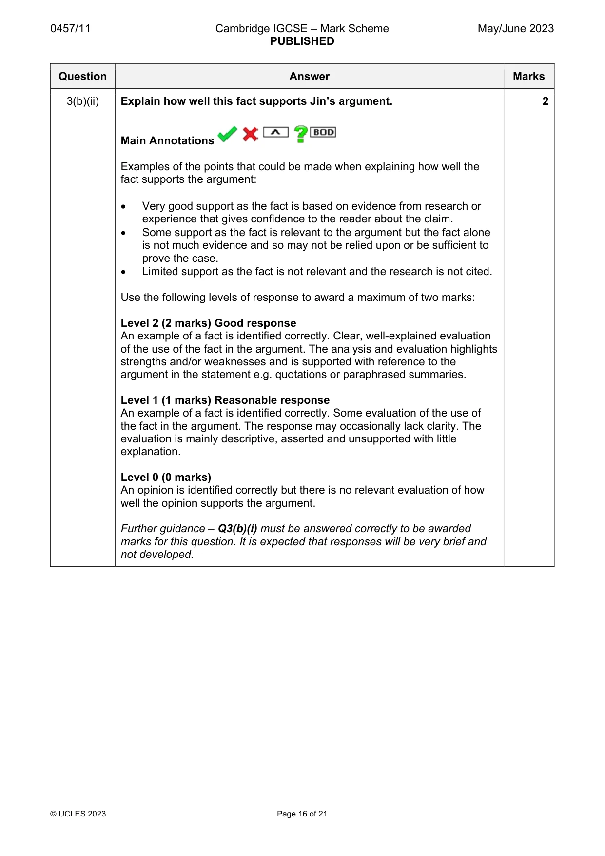 Mark scheme, page 16 of 21