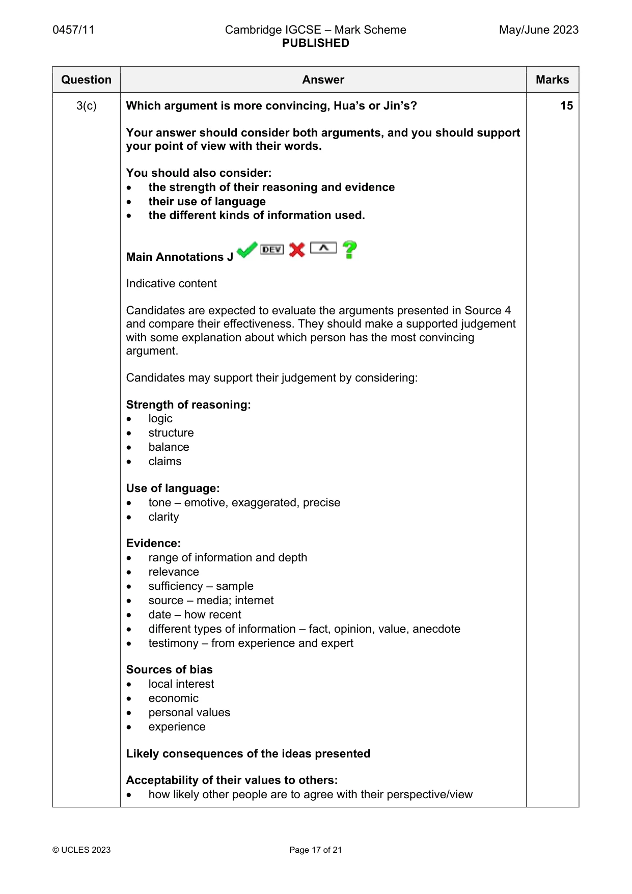 Mark scheme, page 17 of 21