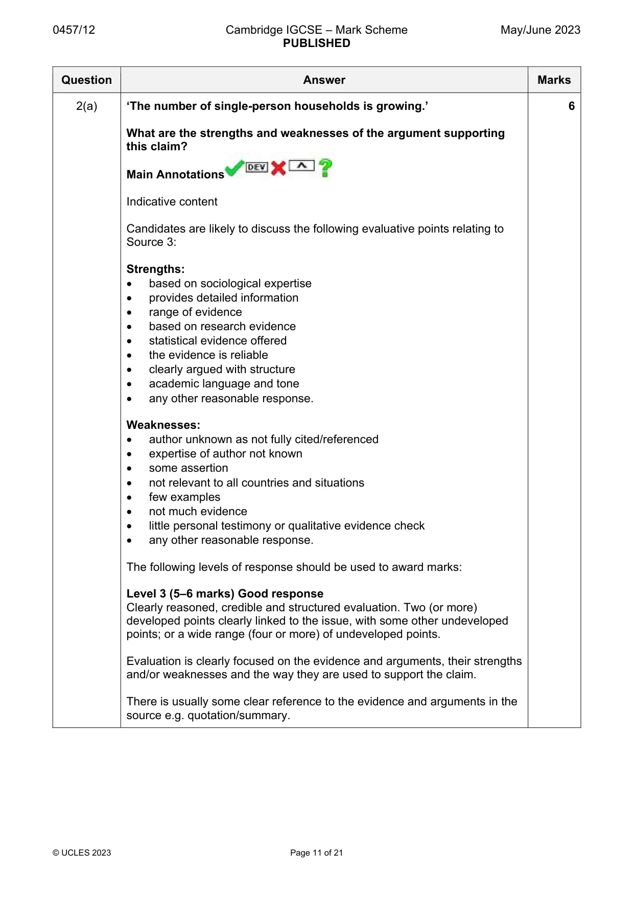 Mark scheme, page 11 of 21