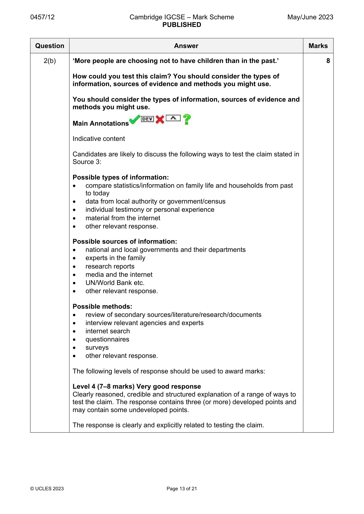 Mark scheme, page 13 of 21